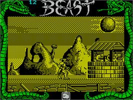 In game image of Shadow of the Beast on the Sinclair ZX Spectrum.