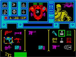 In game image of Shadowfire on the Sinclair ZX Spectrum.