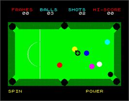 In game image of Sharkey's 3D Pool on the Sinclair ZX Spectrum.