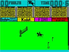 In game image of Show Jumping on the Sinclair ZX Spectrum.