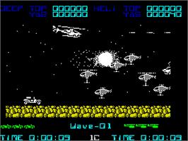 In game image of Silkworm on the Sinclair ZX Spectrum.