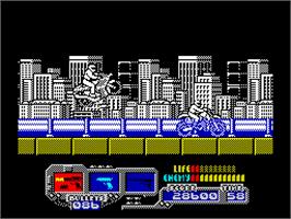 In game image of Sly Spy: Secret Agent on the Sinclair ZX Spectrum.