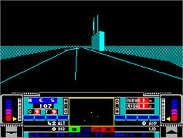 In game image of Snowstrike on the Sinclair ZX Spectrum.