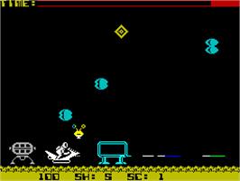 In game image of SoftAid on the Sinclair ZX Spectrum.