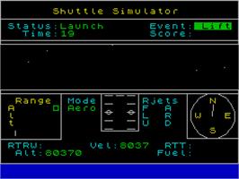 In game image of Space Shuttle: A Journey into Space on the Sinclair ZX Spectrum.