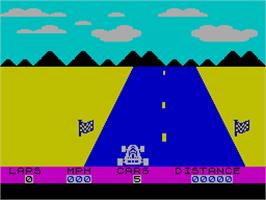 In game image of Speed Duel on the Sinclair ZX Spectrum.