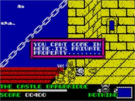In game image of Spike in Transilvania on the Sinclair ZX Spectrum.