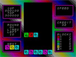 In game image of Stack Up on the Sinclair ZX Spectrum.
