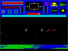 In game image of Star Raiders II on the Sinclair ZX Spectrum.