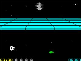 In game image of Star Wars: Return of the Jedi - Death Star Battle on the Sinclair ZX Spectrum.