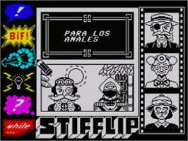 In game image of Stifflip & Co. on the Sinclair ZX Spectrum.