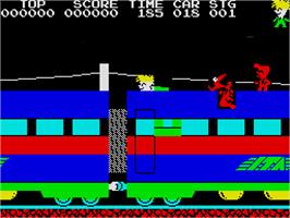 In game image of Stop the Express on the Sinclair ZX Spectrum.