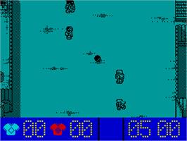 In game image of Street Cred Football on the Sinclair ZX Spectrum.