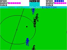 In game image of SuperStar Soccer on the Sinclair ZX Spectrum.