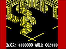In game image of Super Hero on the Sinclair ZX Spectrum.