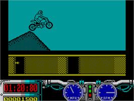 In game image of Super Scramble Simulator on the Sinclair ZX Spectrum.
