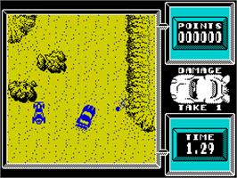 In game image of Super Stuntman on the Sinclair ZX Spectrum.