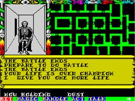 In game image of Swords & Sorcery on the Sinclair ZX Spectrum.