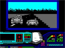In game image of Techno Cop on the Sinclair ZX Spectrum.