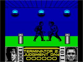 In game image of Terminator 2: Judgment Day on the Sinclair ZX Spectrum.