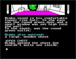 In game image of The Boggit on the Sinclair ZX Spectrum.
