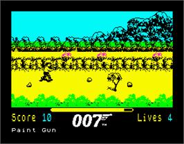 In game image of The Living Daylights on the Sinclair ZX Spectrum.