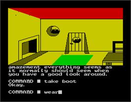 In game image of The Shadows of Mordor on the Sinclair ZX Spectrum.