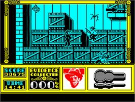 In game image of The Untouchables on the Sinclair ZX Spectrum.