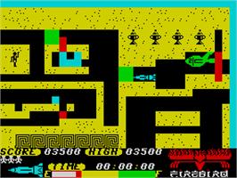In game image of Thunderbirds on the Sinclair ZX Spectrum.