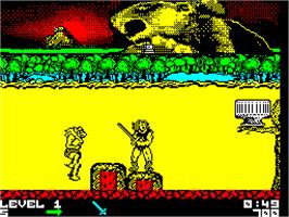In game image of Thundercats on the Sinclair ZX Spectrum.