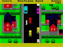 In game image of Trashman on the Sinclair ZX Spectrum.