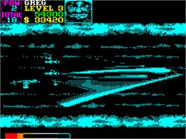 In game image of U.N. Squadron on the Sinclair ZX Spectrum.