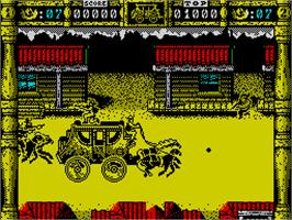 In game image of Wells & Fargo on the Sinclair ZX Spectrum.