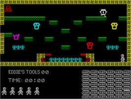 In game image of Witchfiend / Odd Job Eddie on the Sinclair ZX Spectrum.