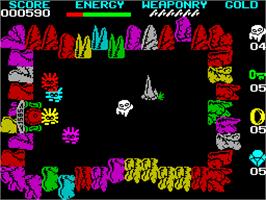 In game image of Wizard's Lair on the Sinclair ZX Spectrum.