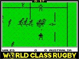 In game image of World Class Rugby on the Sinclair ZX Spectrum.
