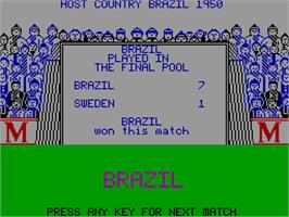In game image of World Class Soccer on the Sinclair ZX Spectrum.