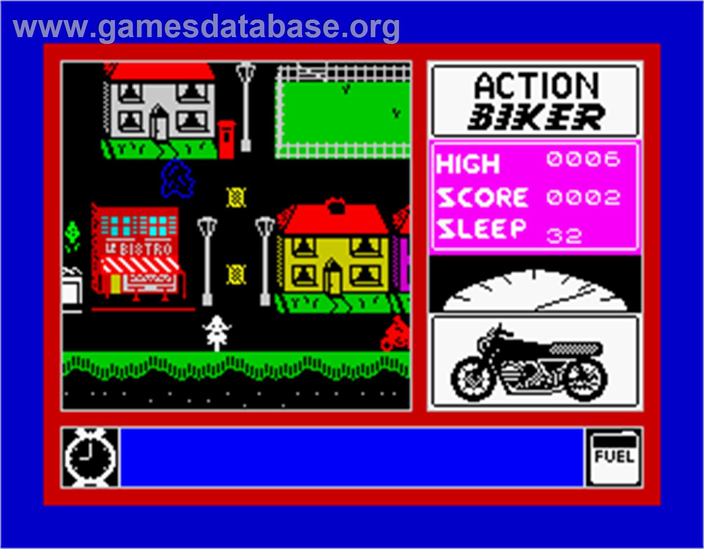 Action Biker - Sinclair ZX Spectrum - Artwork - In Game