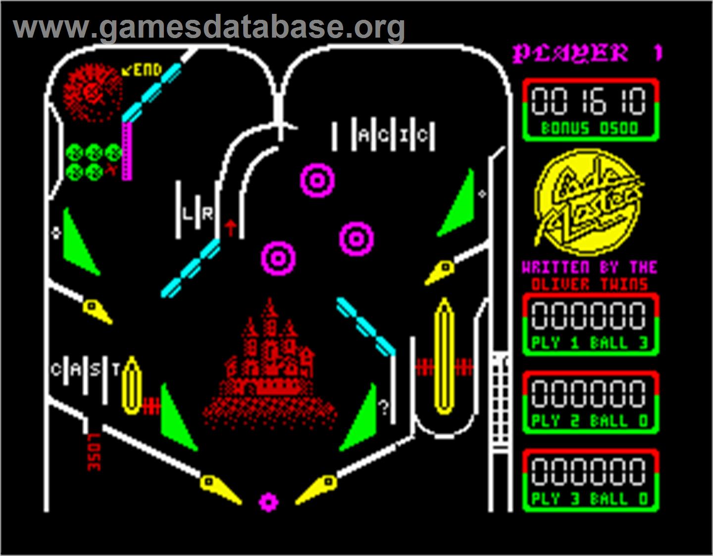Advanced Pinball Simulator - Sinclair ZX Spectrum - Artwork - In Game