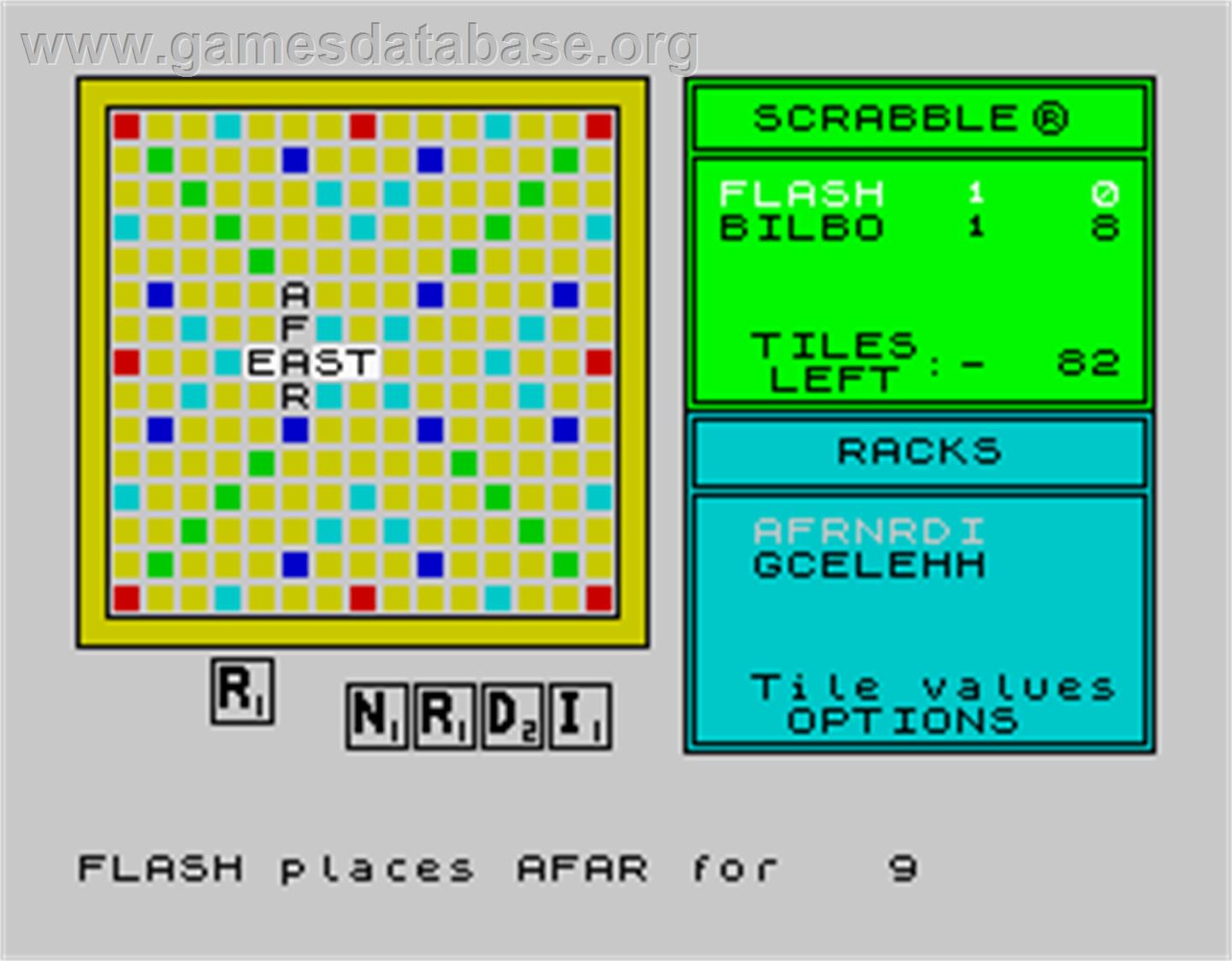 Computer Scrabble - Sinclair ZX Spectrum - Artwork - In Game