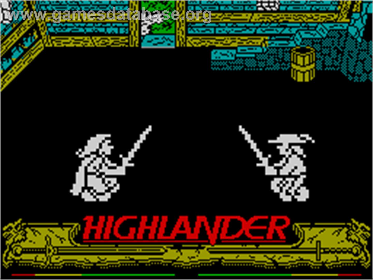 Highlander - Sinclair ZX Spectrum - Artwork - In Game