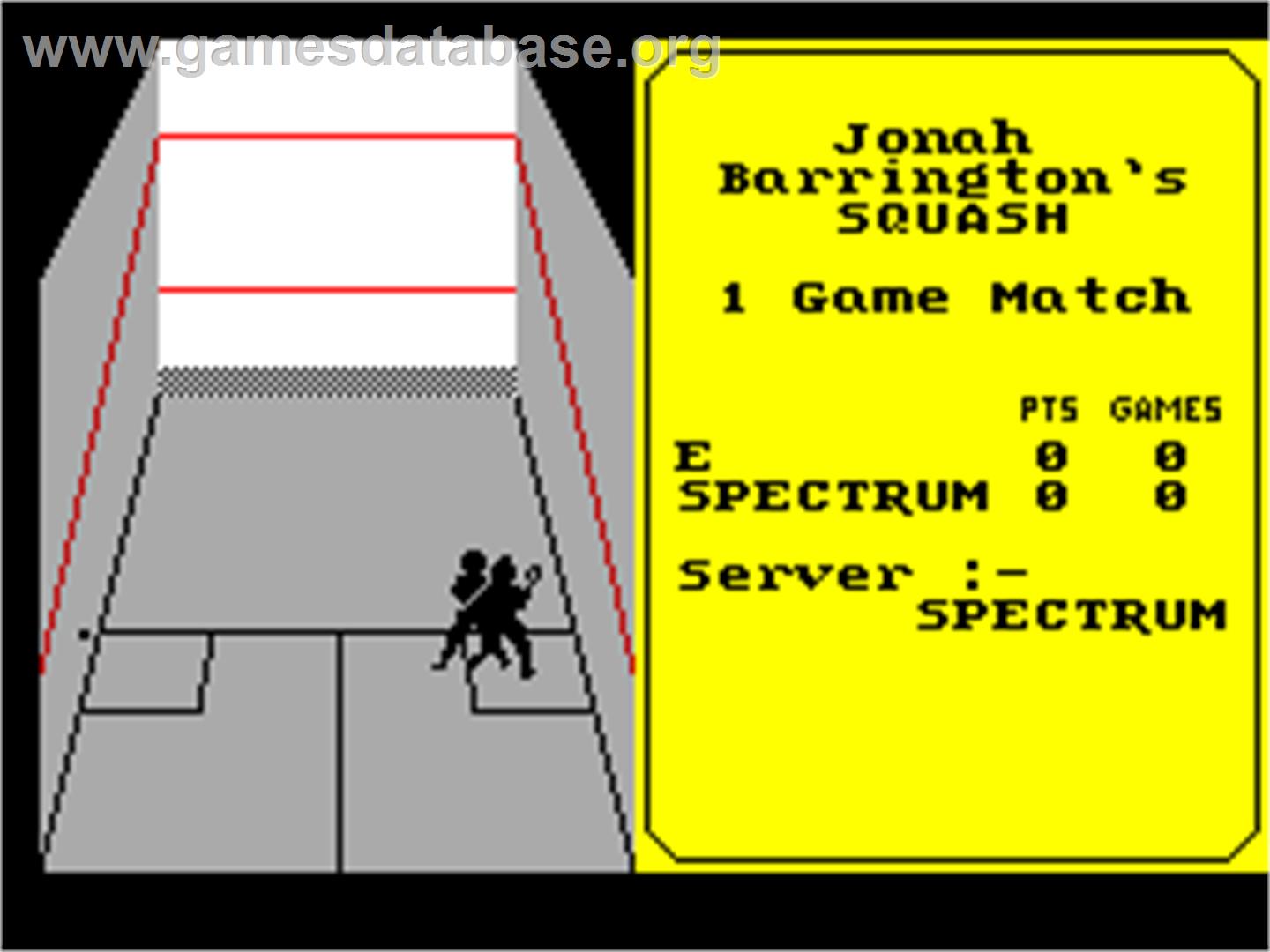 Jonah Barrington's Squash - Sinclair ZX Spectrum - Artwork - In Game