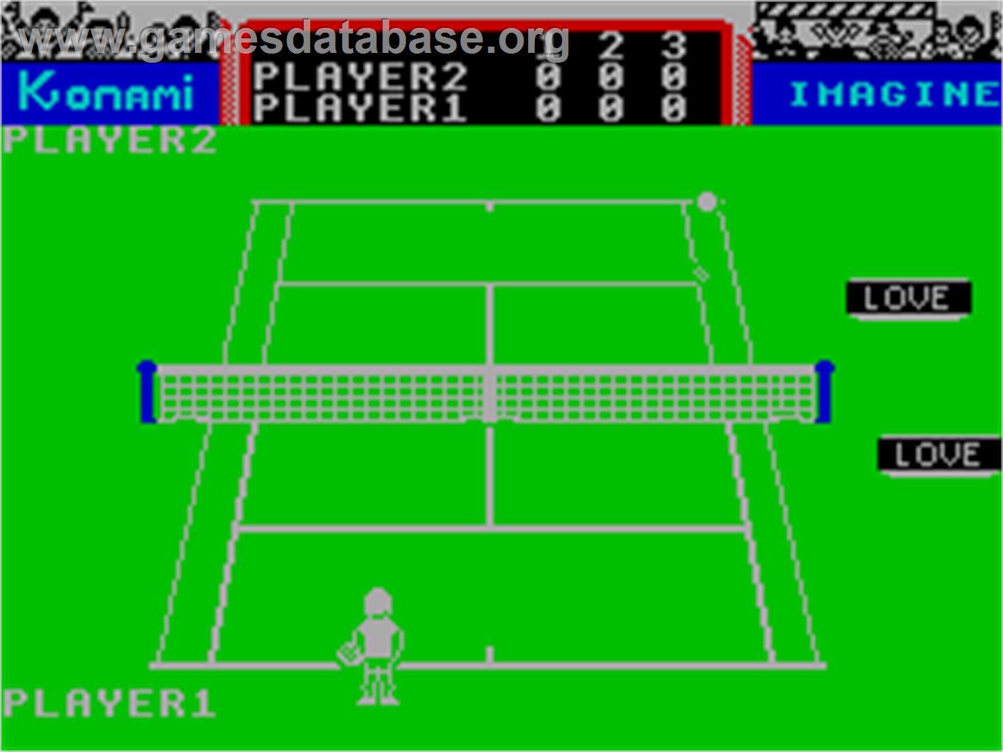 Konami's Tennis - Sinclair ZX Spectrum - Artwork - In Game