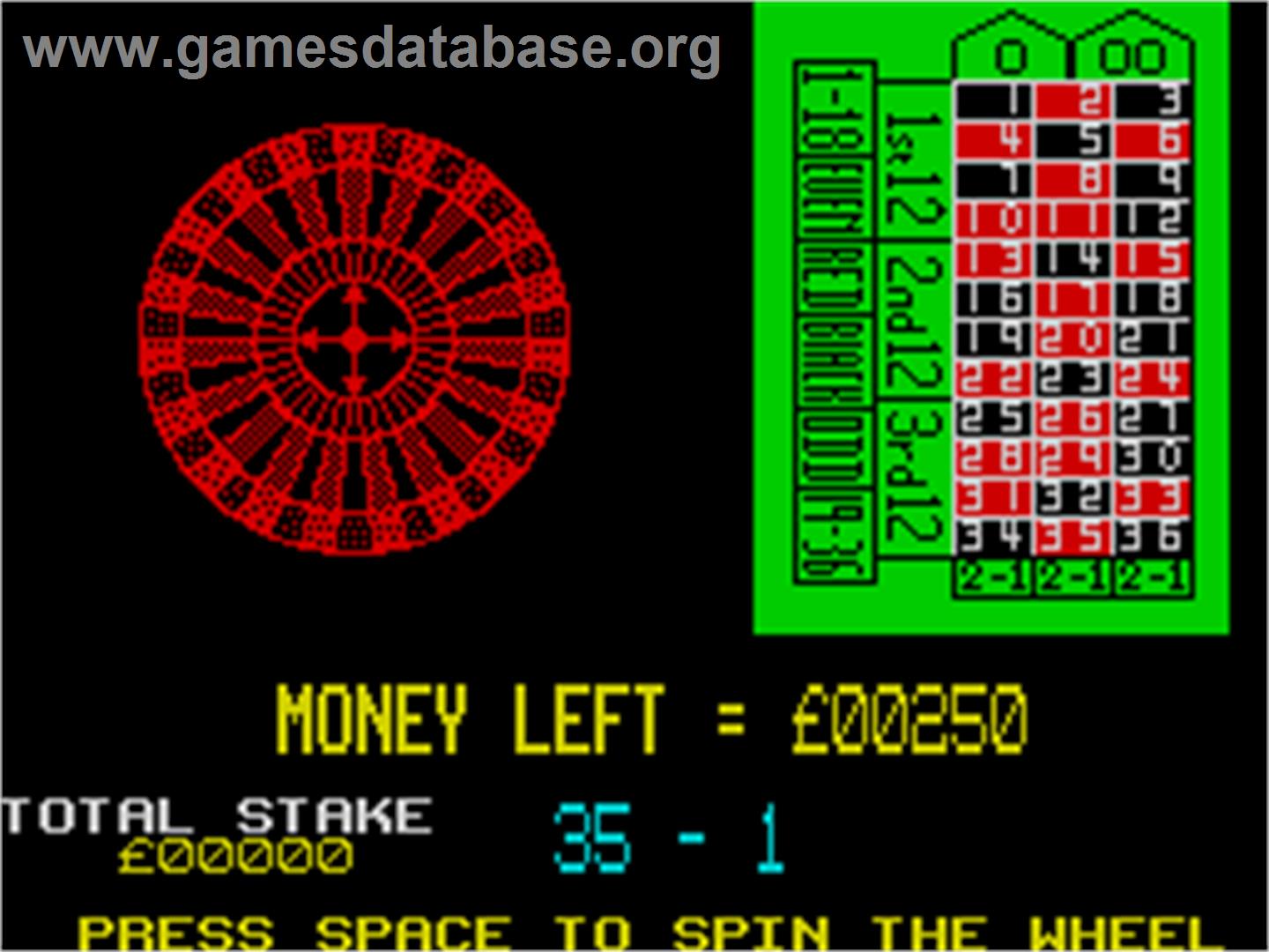 Las Vegas Video Poker - Sinclair ZX Spectrum - Artwork - In Game