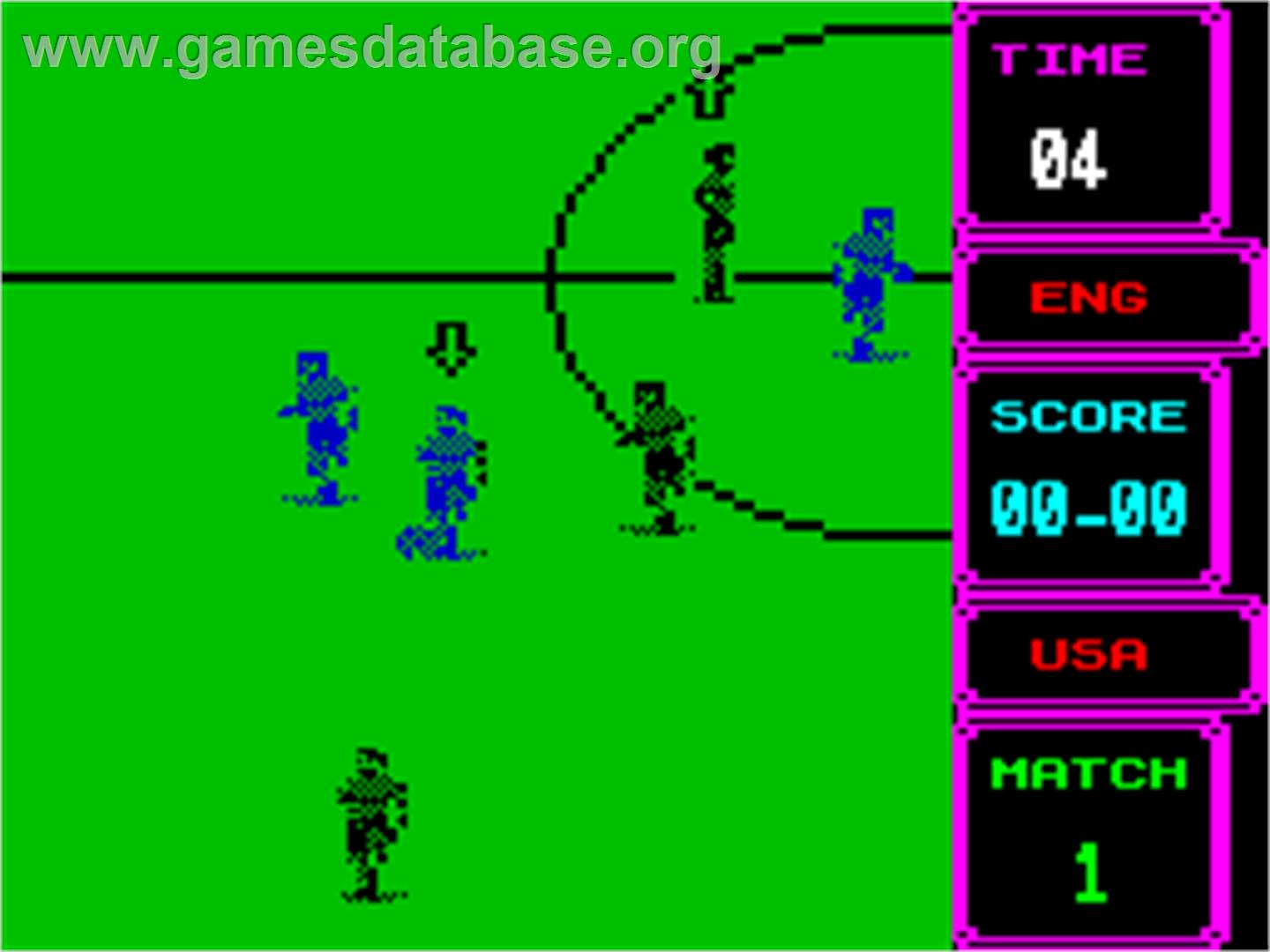 Rick Davis' World Trophy Soccer - Sinclair ZX Spectrum - Artwork - In Game