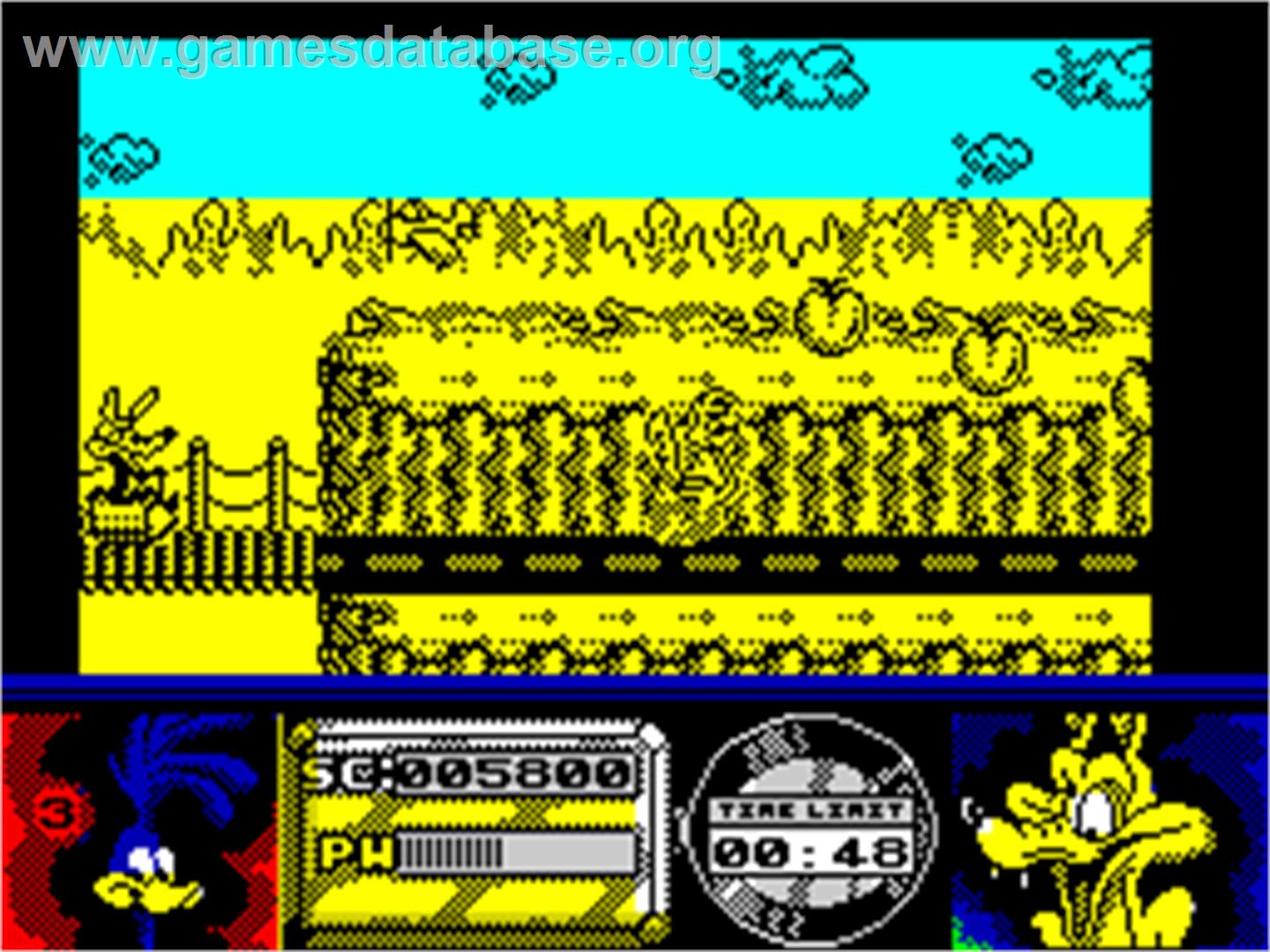 Road Runner and Wile E. Coyote - Sinclair ZX Spectrum - Artwork - In Game