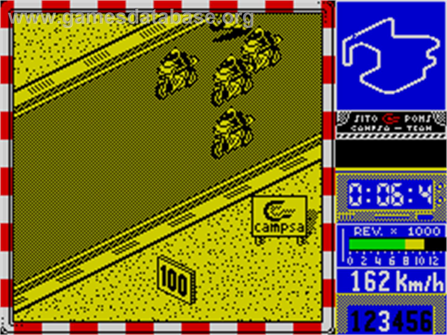 Sito Pons 500cc Grand Prix - Sinclair ZX Spectrum - Artwork - In Game