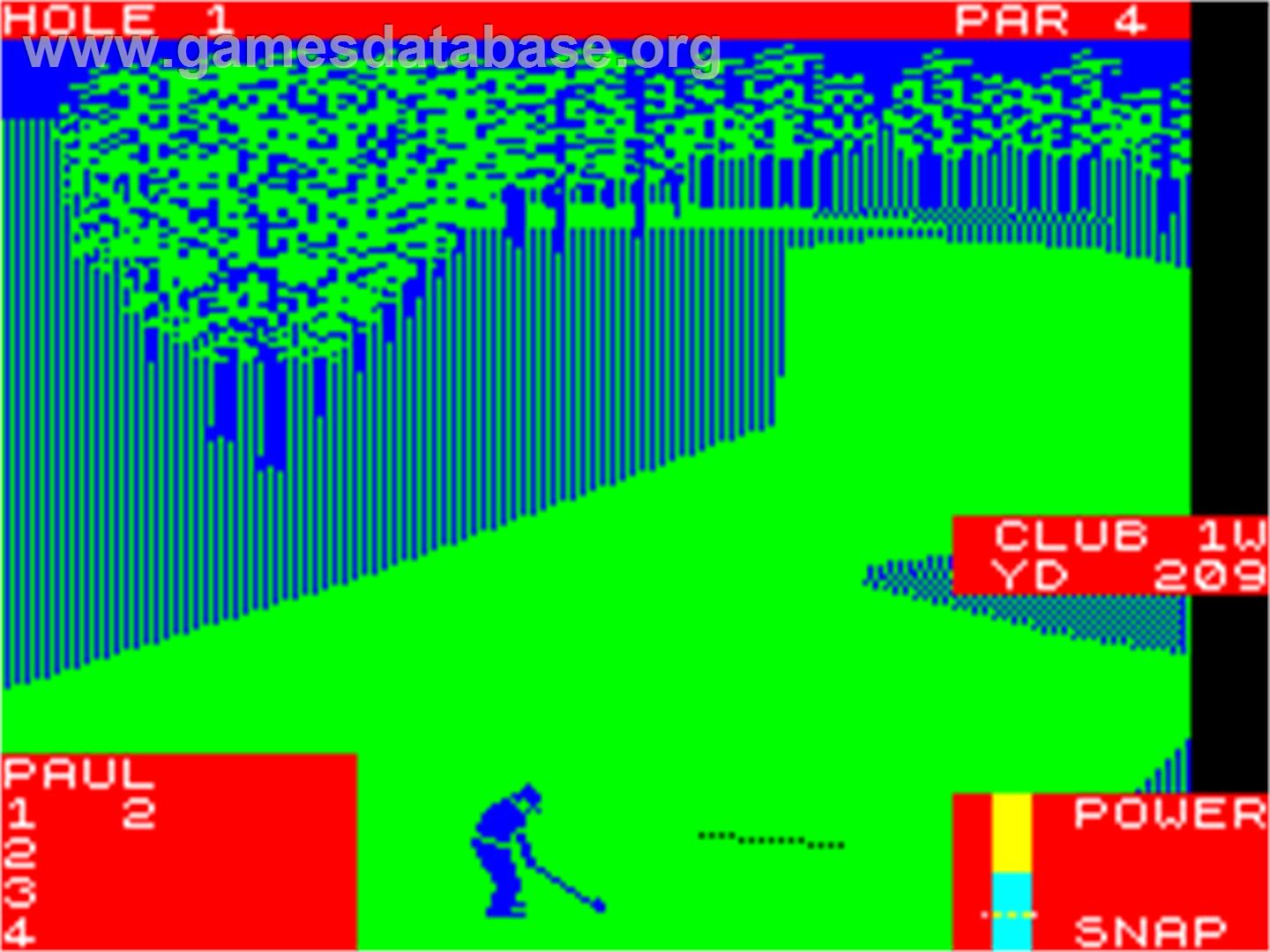 World Class Leader Board - Sinclair ZX Spectrum - Artwork - In Game
