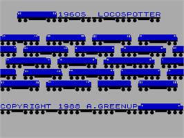 Title screen of 1960's Locospotter on the Sinclair ZX Spectrum.