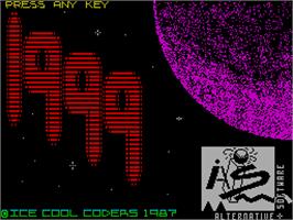 Title screen of 1999 on the Sinclair ZX Spectrum.